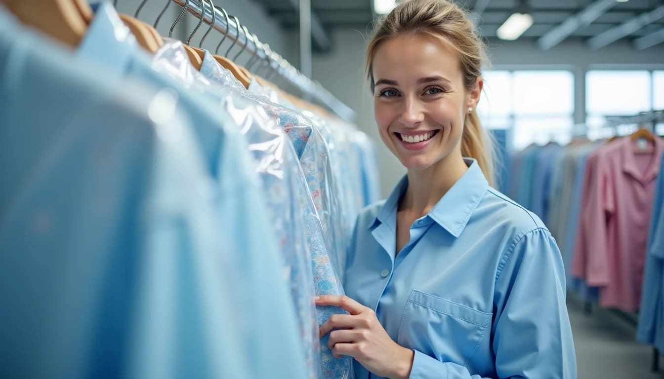 Professional dry cleaning services at Omni Cleaners, showcasing eco-friendly practices for delicate fabrics in Houston.