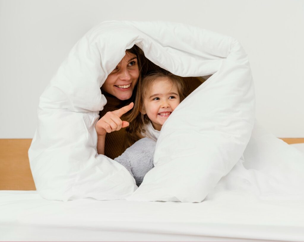 Professional cleaning services for comforters and curtains by Omni Cleaners in Houston.